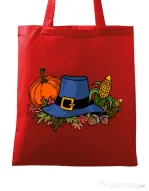 Sacosa din panza Thank Giving Rosu