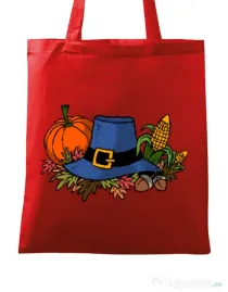 Sacosa din panza Thank Giving Rosu