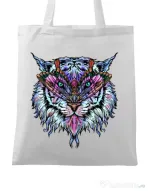 Sacosa din panza Tiger buterfly Alb