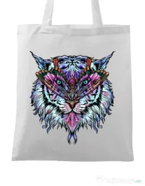 Sacosa din panza Tiger buterfly Alb