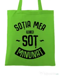Sacosa din panza Un sot minunat Verde mar