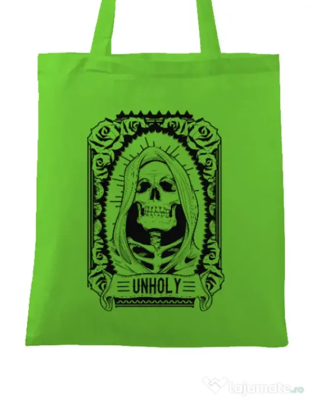 Sacosa din panza Unholy Verde mar