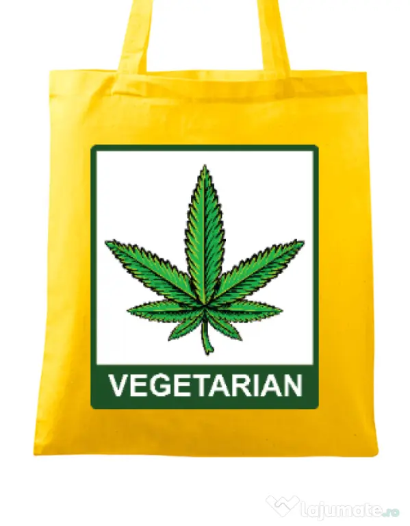 Sacosa din panza Vegetarian Galben