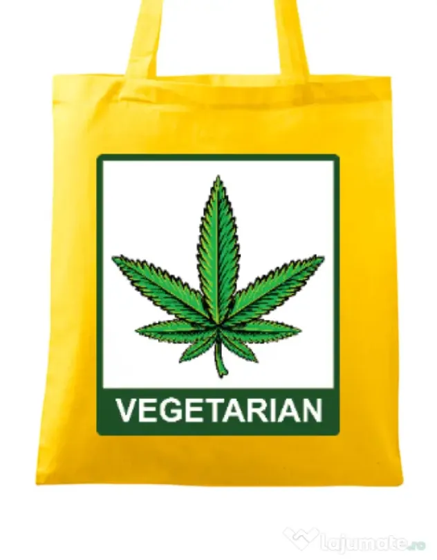 Sacosa din panza Vegetarian Galben