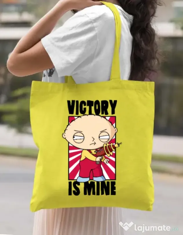 Sacosa din panza Victory is mine Galben