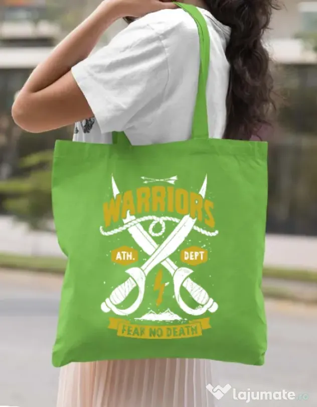 Sacosa din panza Warriors Verde mar