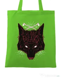 Sacosa din panza We are freaks Verde mar