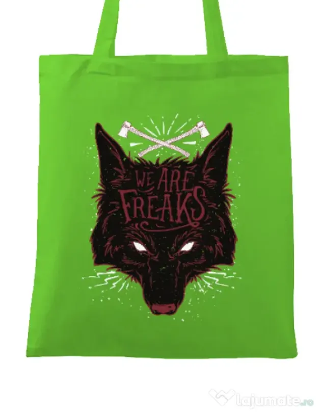 Sacosa din panza We are freaks Verde mar
