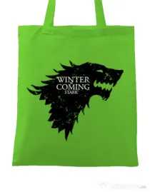 Sacosa din panza Winter is coming Stark Verde mar