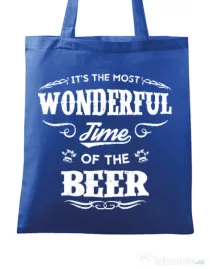 Sacosa din panza Wonderful time of the beer Albastru regal