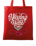 Sacosa din panza Work of heart Rosu
