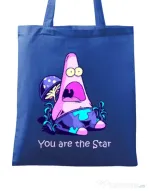 Sacosa din panza You are the star Albastru regal