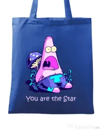 Sacosa din panza You are the star Albastru regal