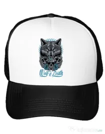 Sapca personalizata Wolf of death Alb