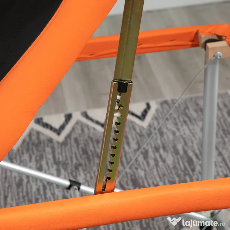 Masa pentru Masaj HOMCOM, 214x60 cm, Negru și Portocaliu, Design Ergonomic, Ușor de Transportat, Ideală pentru Saloni și Acasă | Aosom România