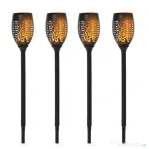 Outsunny Set 4 Lămpi LED de Exterior cu Energie Solară și Țăruși, Ø12x72 cm, Negru | Aosom Romania
