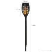 Outsunny Set 4 Lămpi LED de Exterior cu Energie Solară și Țăruși, Ø12x72 cm, Negru | Aosom Romania 