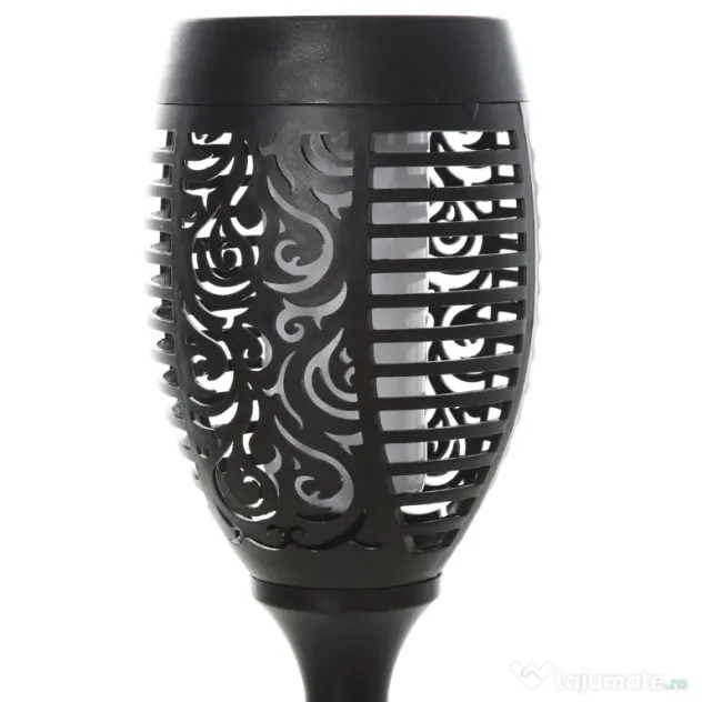 Outsunny Set 4 Lămpi LED de Exterior cu Energie Solară și Țăruși, Ø12x72 cm, Negru | Aosom Romania