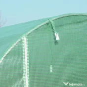 Outsunny Sera tip tunel de Gradina, pentru plante, legume, fructe cu Structura din Otel, Ferestre si Usa, Verde | Aosom Romania 