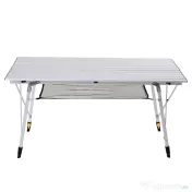Outsunny Masă de Picnic Portabilă, Pliabilă, Ușoară, din Aluminiu cu Husă de Transport, 120x70 cm | Aosom Romania