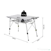 Outsunny Masă de Picnic Portabilă, Pliabilă, Ușoară, din Aluminiu cu Husă de Transport, 120x70 cm | Aosom Romania