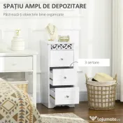 HOMCOM Comodă Baie Elegantă Lemn cu 3 Sertare Design Compact 29.8x29.8x68.5cm Alb | Aosom Romania 