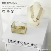 HOMCOM Comodă Baie Elegantă Lemn cu 3 Sertare Design Compact 29.8x29.8x68.5cm Alb | Aosom Romania 