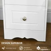 HOMCOM Comodă Baie Elegantă Lemn cu 3 Sertare Design Compact 29.8x29.8x68.5cm Alb | Aosom Romania 