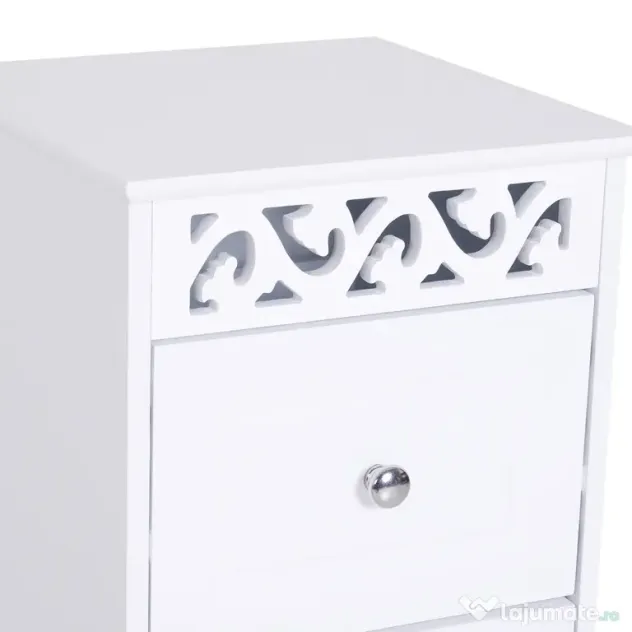 HOMCOM Comodă Baie Elegantă Lemn cu 3 Sertare Design Compact 29.8x29.8x68.5cm Alb | Aosom Romania