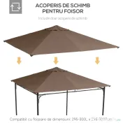 Acoperis de Schimb Outsunny 3x3m, din Poliester. 3x3m | Aosom RO 