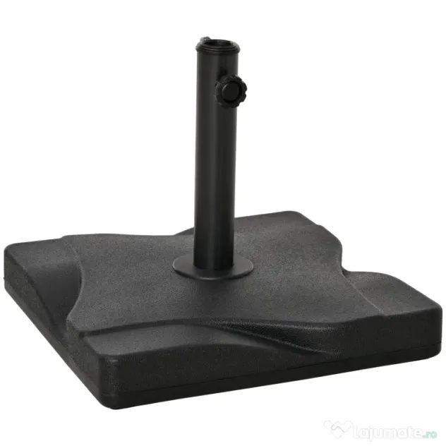 Outsunny Suport Pătrat pentru Umbrelă, Bază Greutate 20kg din Plastic, 41.5x41.5x35cm, Ideal pentru Exterior, Negru | Aosom Romania