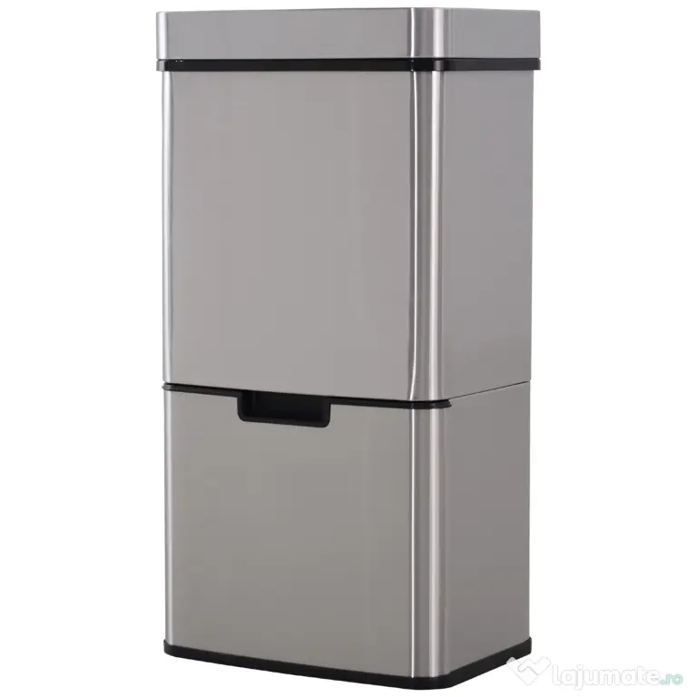 Cos de gunoi inteligent cu senzor HOMCOM, Capacitate 72 l, 42x30x81cm, Inox / ABS, Argintiu | Aosom Romania