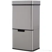 Cos de gunoi inteligent cu senzor HOMCOM, Capacitate 72 l, 42x30x81cm, Inox / ABS, Argintiu | Aosom Romania