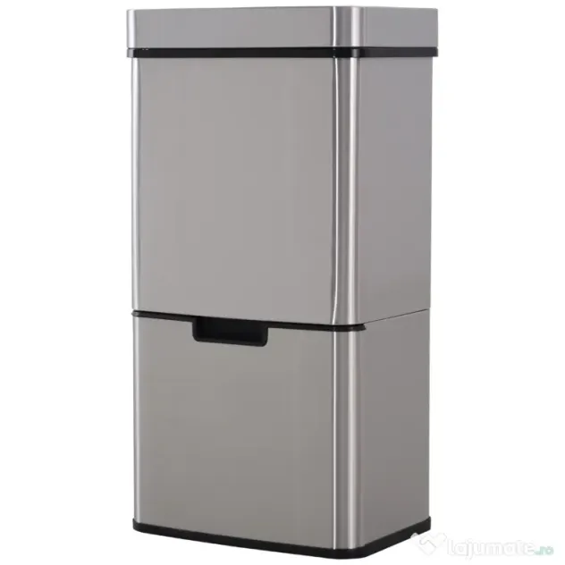 Cos de gunoi inteligent cu senzor HOMCOM, Capacitate 72 l, 42x30x81cm, Inox / ABS, Argintiu | Aosom Romania