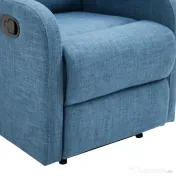 Fotoliu Relax Rabatabil Manual cu Taburet Capacitate maxima 125kg Tesatura de Lin 66 × 95 × 99cm Albastru HOMCOM | Aosom Romania