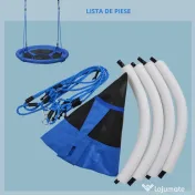 Homcom Leagan Rotund Copii 100×180 cm – Utilizare Interior & Exterior 