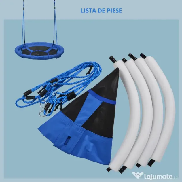 HOMCOM Leagăn Rotund pentru Copii, Utilizare Intern/Extern, 100x180cm, Rezistent și Sigur | Aosom Romania