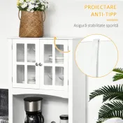 HOMCOM Dulap de Bucătărie Compact, Design Modern, Spațiu de Stocare, 68x39.5x170 cm, Alb | Aosom Romania