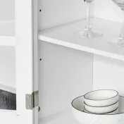 HOMCOM Dulap de Bucătărie Compact, Design Modern, Spațiu de Stocare, 68x39.5x170 cm, Alb | Aosom Romania