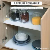 HOMCOM Dulapior de Bucătărie cu Sertare și Roți, Mobilier din Lemn, 78x39.5x88.5 cm, Stejar & Negru | Aosom Romania 