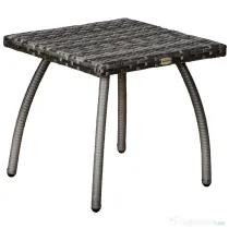 Outsunny Masuta din Ratan Sintetic pentru Exterior si Gradina Gri