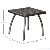 Outsunny Masuta din Ratan Sintetic pentru Exterior si Gradina Gri 