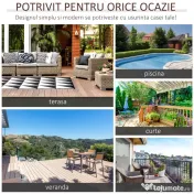Outsunny Masuta din Ratan Sintetic pentru Exterior si Gradina Gri 