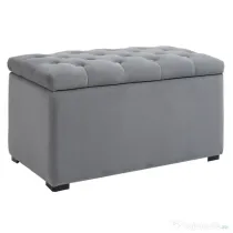 Cufăr Multifuncțional pentru Depozitare HOMCOM, Pouf din catifea, Gri perlă | Aosom Romania