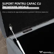 Cufăr Multifuncțional pentru Depozitare HOMCOM, Pouf din catifea, Gri perlă | Aosom Romania 