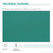 Copertina Soare Retractabila cu Manivela, Outsunny, Metal si Aluminiu, Verde, 400x250cm | Aosom Romania