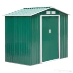 Outsunny Magazie Gradina din Otel, culoare verde, dimensiuni 213×127×18 cm
