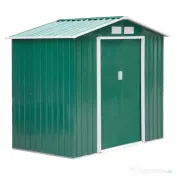 Outsunny Magazie Gradina din Otel, culoare verde, dimensiuni 213×127×18 cm 
