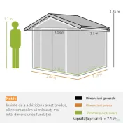 Outsunny Magazie Gradina din Otel, culoare verde, dimensiuni 213×127×18 cm 