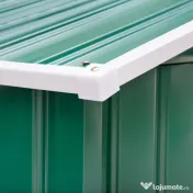 Outsunny Magazie Gradina din Otel, culoare verde, dimensiuni 213×127×18 cm 